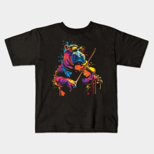 Hippo Playing Violin Kids T-Shirt